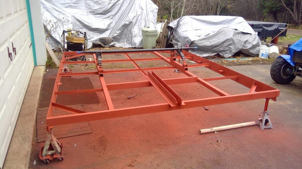 Customer photo of a trailer frame coated with XionLab rust converter and primer