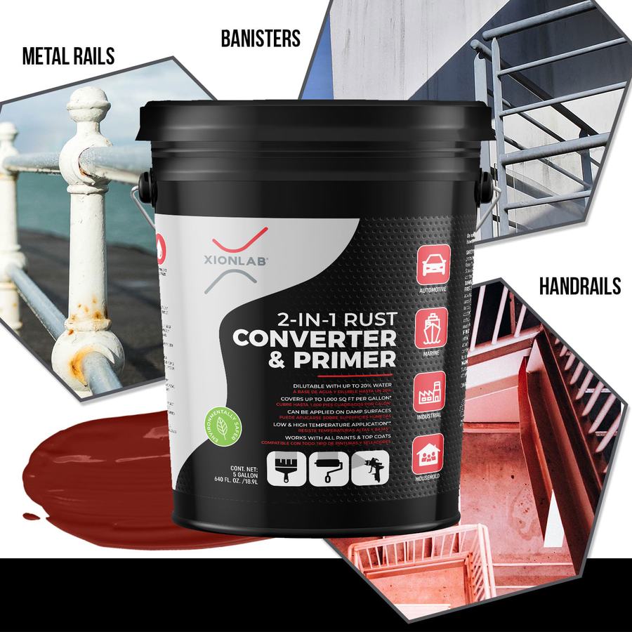 Used on metal rails, banisters and handrails