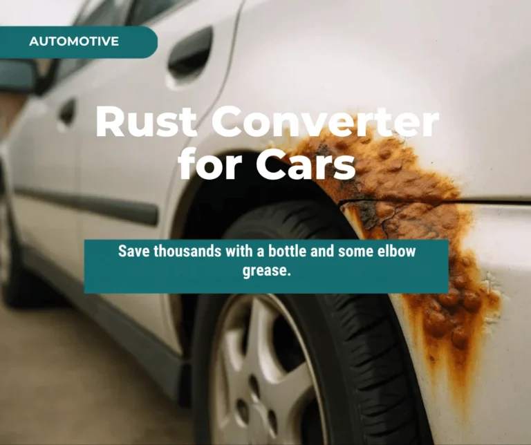 Rust converter for cars thumbnail showing rust damage on a sedan wheel arch
